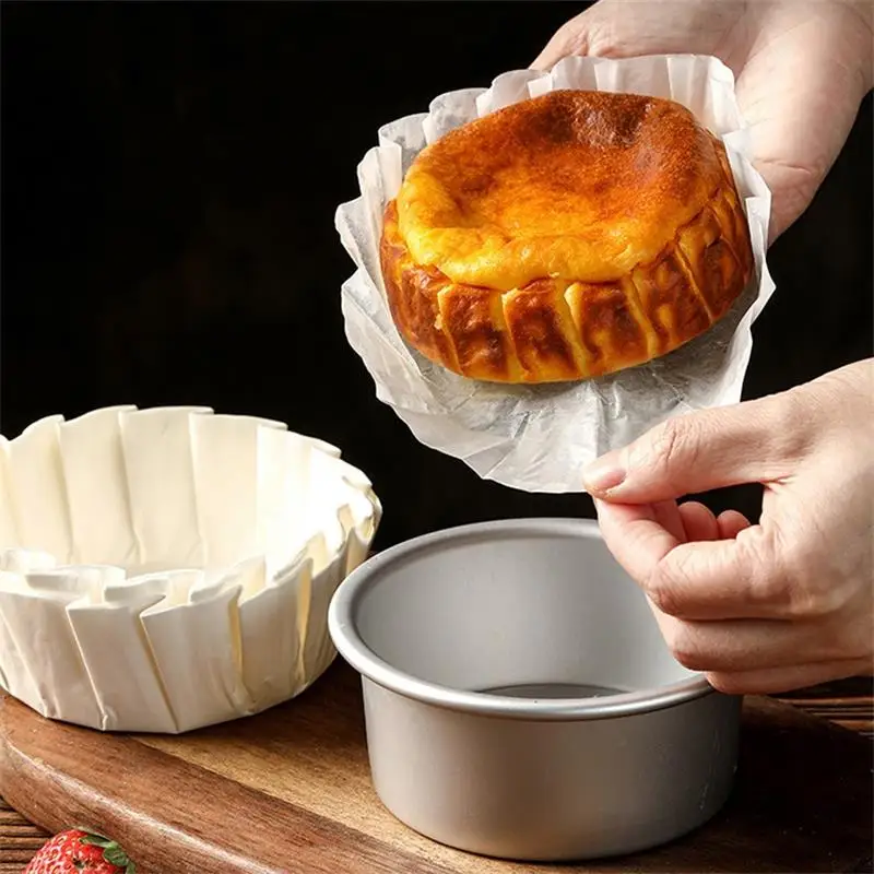 50/100pcs Cake Pan Liners Basques Cake Cheesecake Greaseproof Paper Baking Oilproof Wrap Parchment For Baking Oven Air Fryer