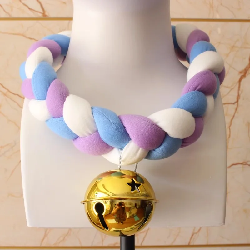 

Furry Beast Collar Three Color Handsome Cute Fried Dough Twists Braid Big 6.5 Bell Cosplay Accessories