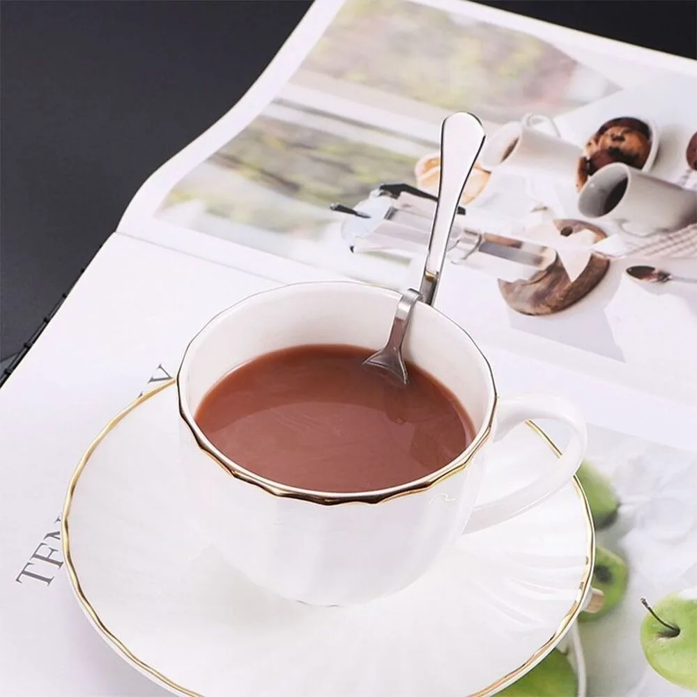 Originality Stainless Steel Teaspoon Curved Handle Long Handled Stirring Spoon Twist Hanging Cup Spoon