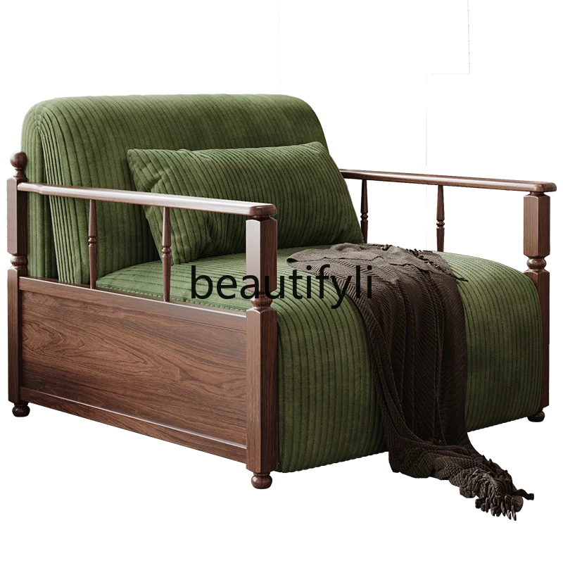 

Solid wood electric sofa bed folding dual-purpose new Chinese high-end invisible telescopic bed