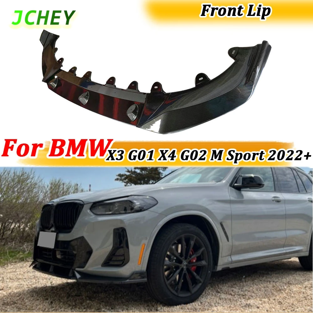 

ABS Gloss Black For BMW X3 G01 X4 G02 M Sport 2022 UP Car Front Bumper Lip Chin Spoiler Extension Covers Front Splitter Parts