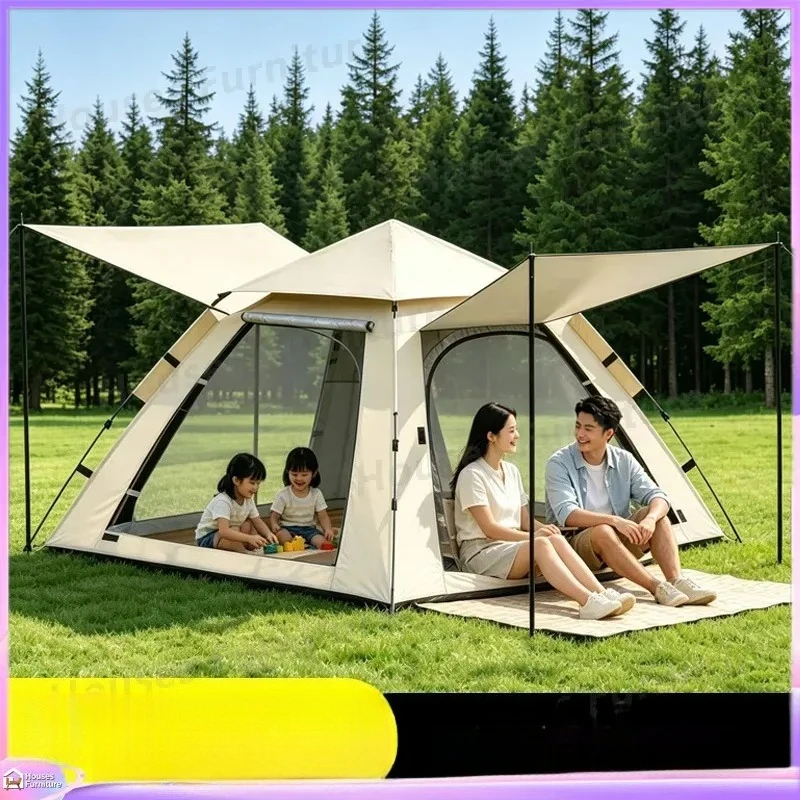 For 3-4 Person Automatic Pop Up Tent Outdoor Camping Picnic Portable Folding Sun Shelter Quick Open Family Beach Hiking