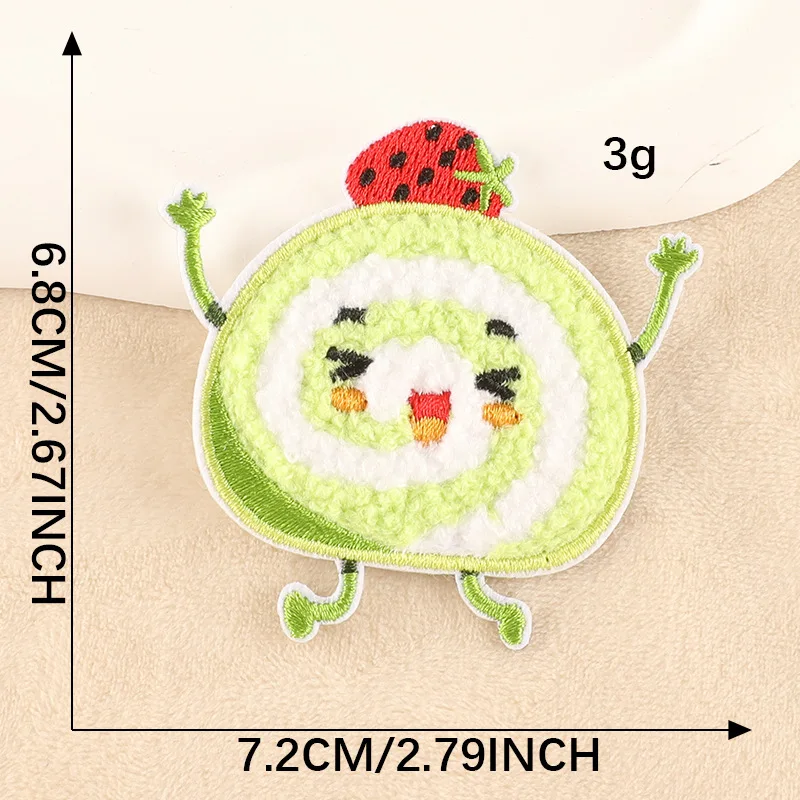 Cute Plush Chips Cookies Pizza Iron on patch, accessori per abbigliamento, adesivi per ricamo autoadesivi, 1 pz