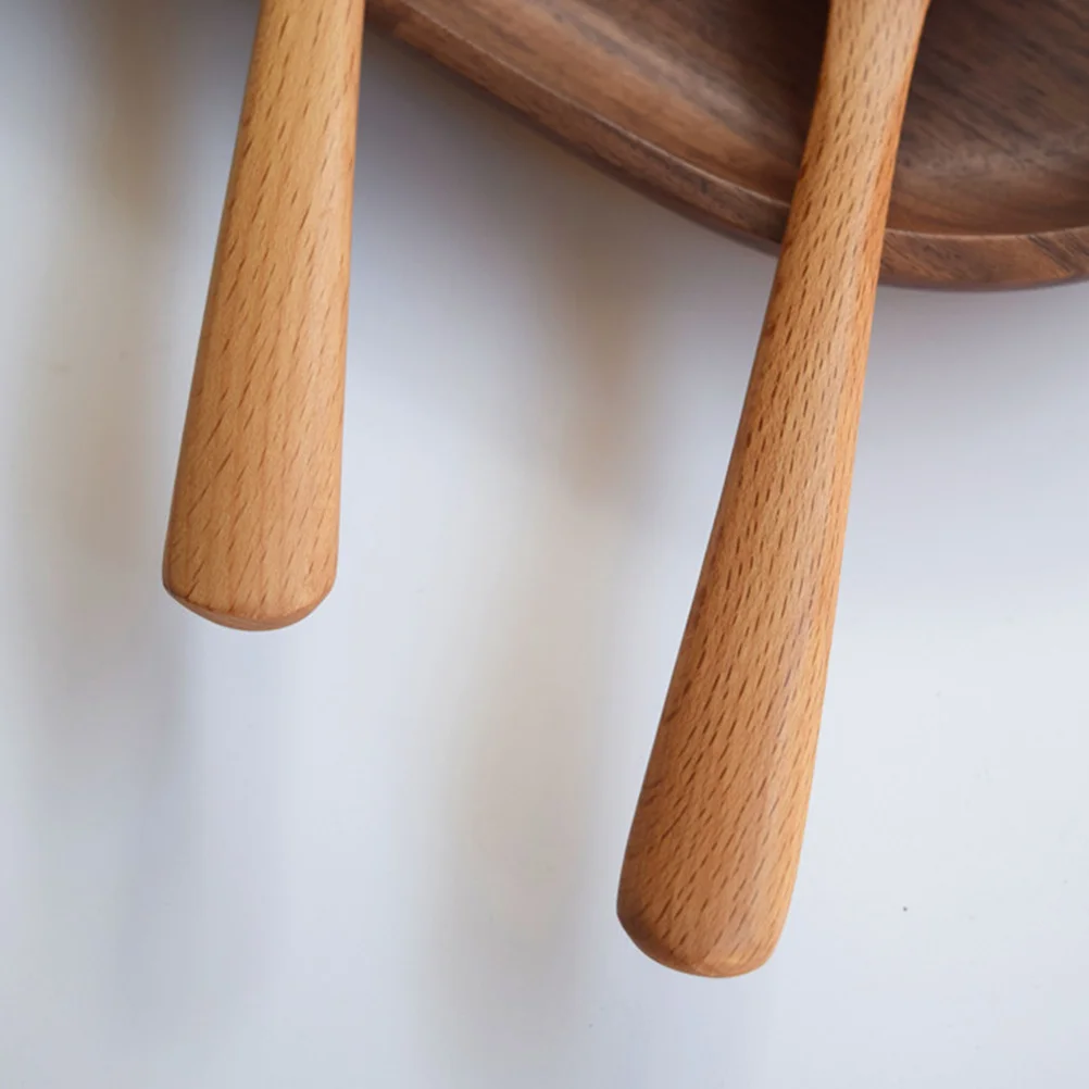 

Wooden Rice Spoon Round Natural Wood Sturdy Odorless Lightweight Kitchen Dining Utensil Unique Artistic Texture Home Restaurant