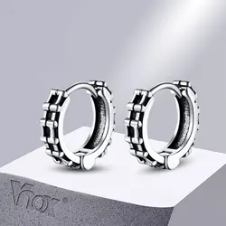 Vnox Fashion Solid Chain Hoop Earrings for Men Boys, Anti Allergy Stainless Steel New Gothic Ear Gifts Jewelry