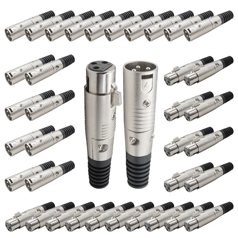 5/20/100PCS 5Pin Male Female Plug Stage Balance Connector 5-Core Copper XLR Cannon Microphone Audio Mixer Plug Adapter Cable