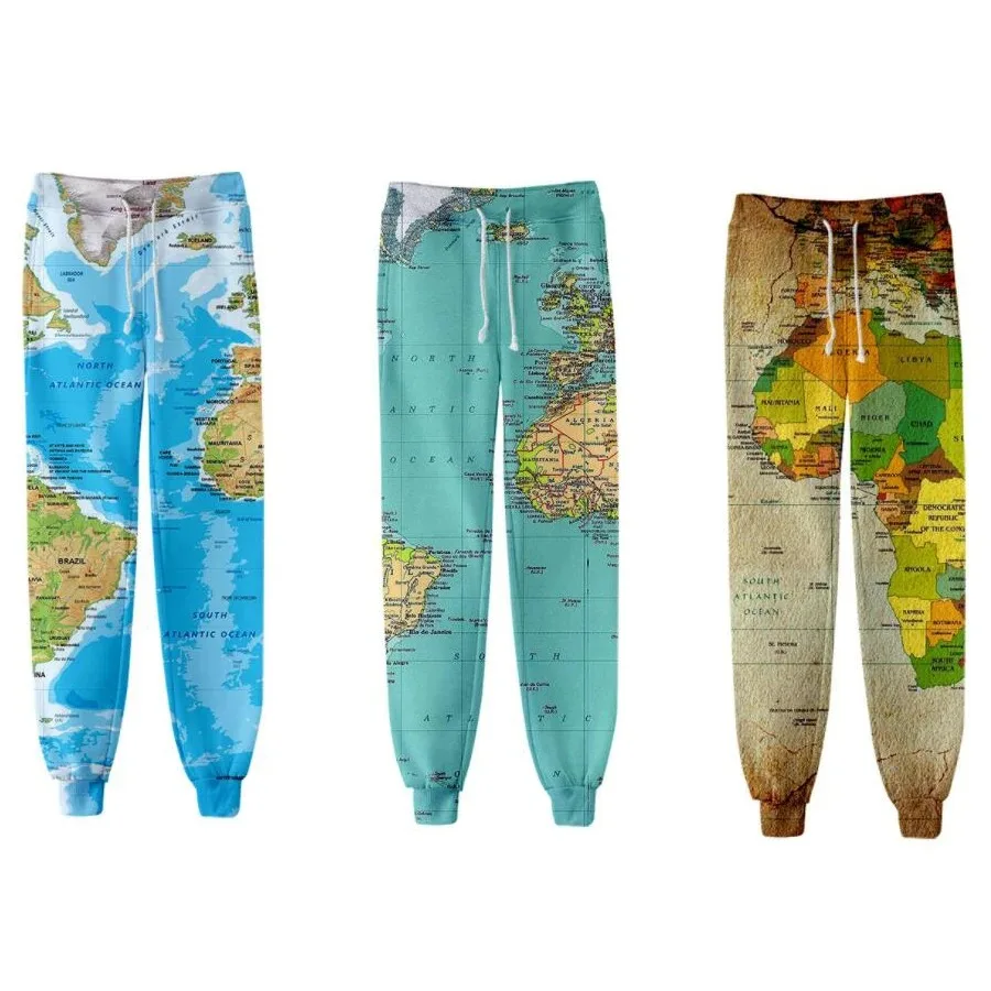 

2021 Unisex World Map Sweat Pants 3D Joggers Pants Casual Trousers Men/Women Hip Hop Sweatpants Pantalon Homme Streetwear 2024