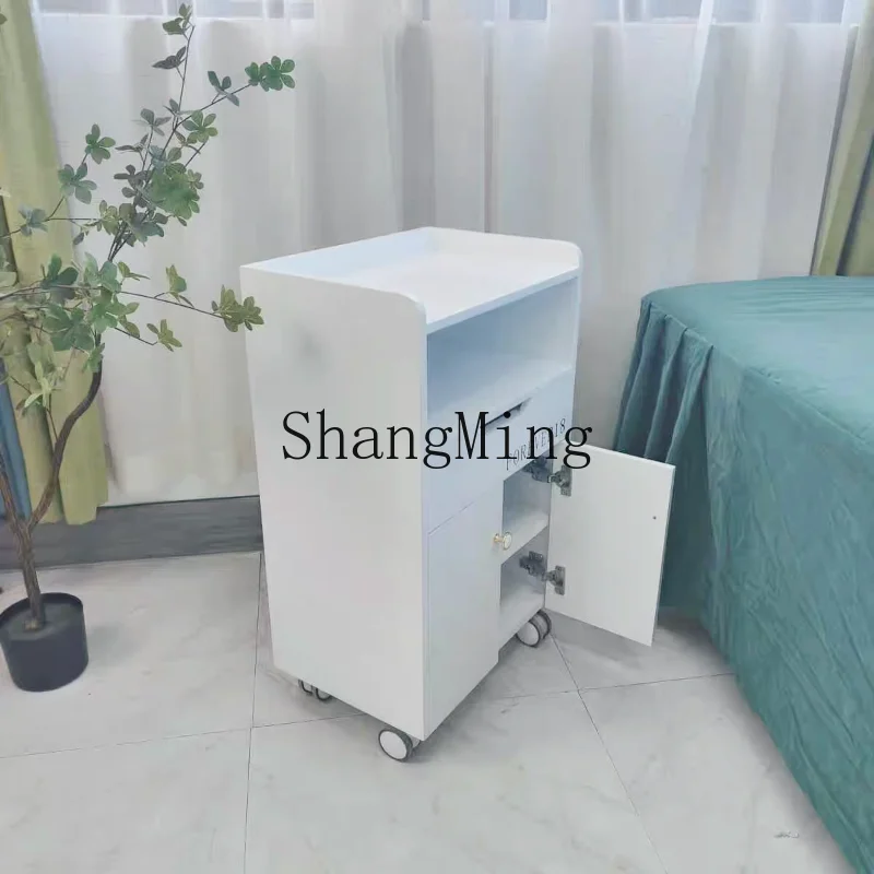 

CL solid wood cabinet beauty salon special instrument trolley nail tool cart hair storage trolley