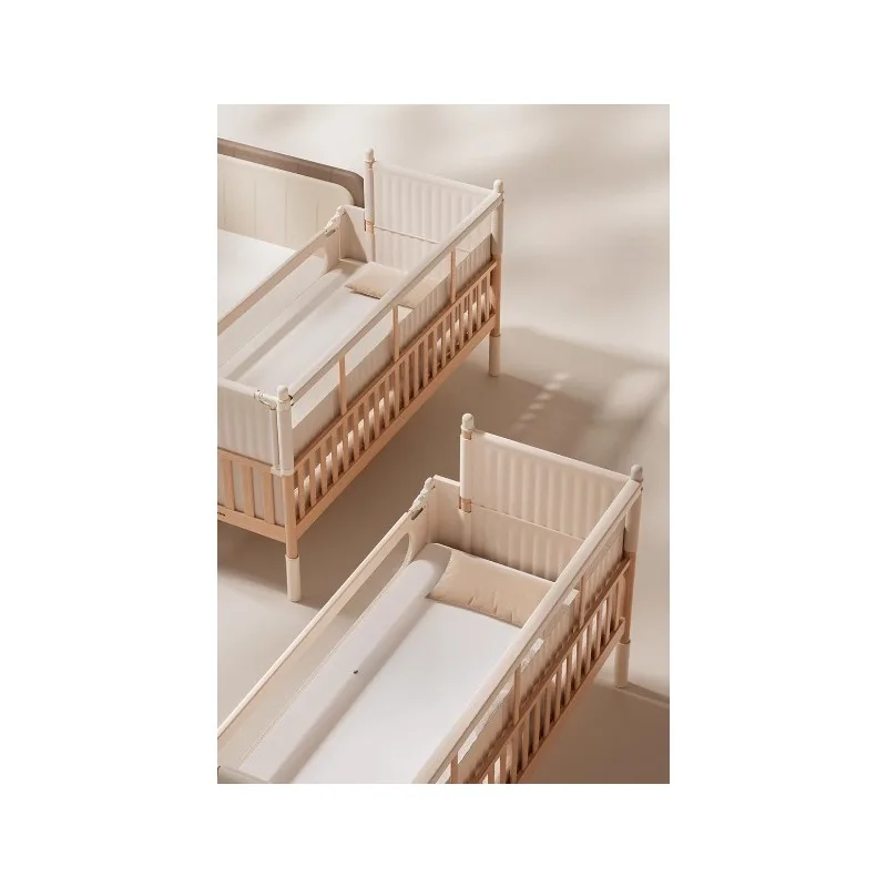 

Ando splicing bed widened crib solid wood bed adults can sleep adjustable height beech bedside bed