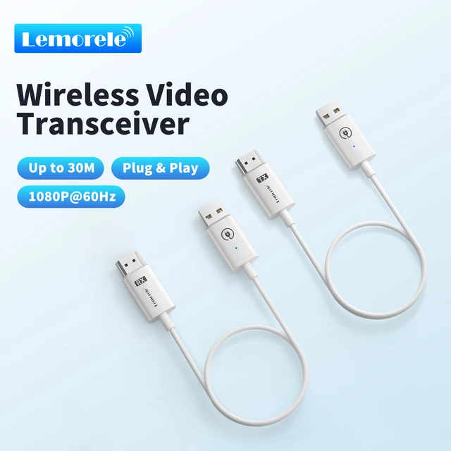Lemorele HDMI bezprzewodowy nadajnik-odbiornik zestaw przedłużający 164FT/50M bezprzewodowy klucz sprzętowy wyświetlacza do kamery telewizyjnej projektor strumieniowy