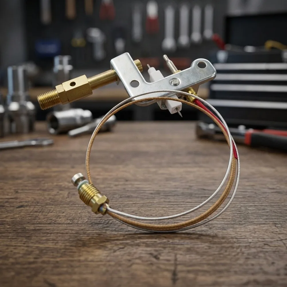 Replacement Thermocouple Assembly For Stove And Heater For Pilot Lights Flame Out Protection Brass Tip Safety Device