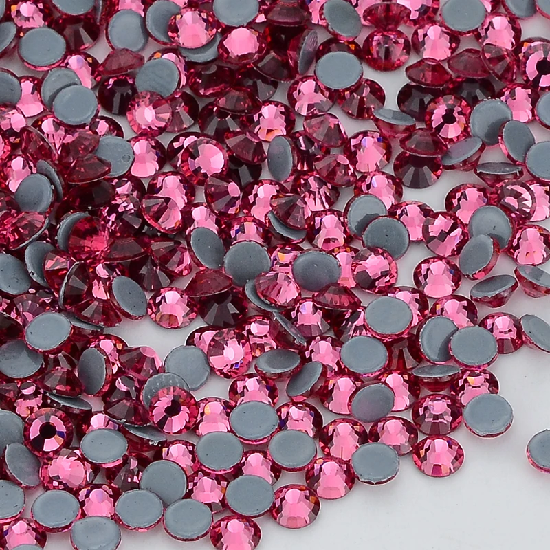 Red High Quality SS6-SS30 Glass Flatback Rhinestone Glitter Crystal Iron On Diamond Hotfix Rhinestones for DIY Clothes Fabric