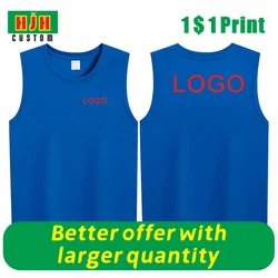 Summer New Men's Sports Tank Top Brand Logo Customized Printed Gym Tank Top Jogger Sleeveless Shirt Breathable Training Clothes