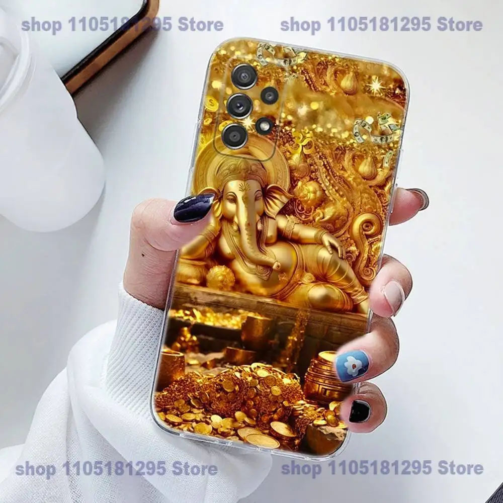 حافظة هاتف فنية ذهبية نقود من السيليكون لهاتف سامسونج S23,21,22,20 FE lite,S10,9,PIus,A70,ناع شفاف