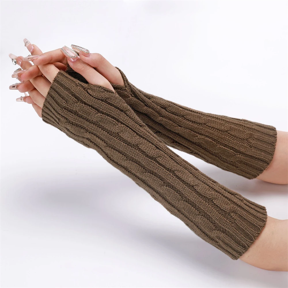 

Пара рукавов Botvotee для женщин, аксессуары Y2k, грелки для рук, бесплатная доставка, перчатки без пальцев, зимние вязаные перчатки