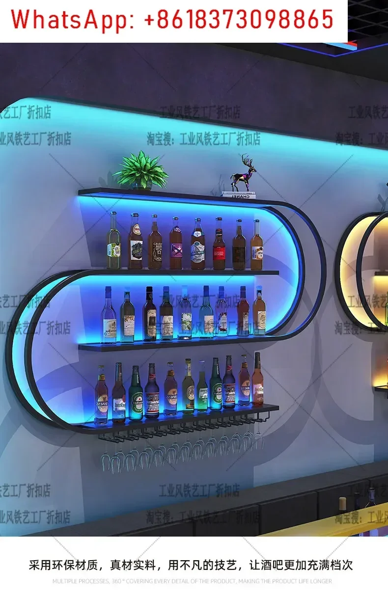 Armários de vinho comerciais modernos, display industrial montado na parede, pequenos conjuntos de armazenamento de vinho, adega barzinho, decoração de casa