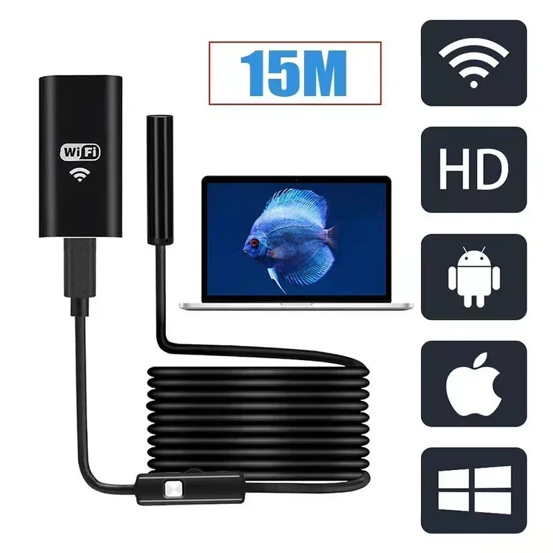 HD underwater camera IP67 waterproof visual fishing device WiFi connection mobile phone tablet 8LED illuminated fish finder