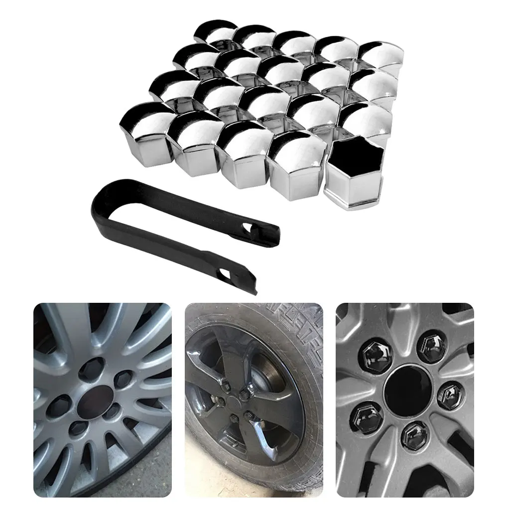 20Pcs Car Wheel Nut Caps Wear-resistant Auto Hub Screw Cover Bolt Rims Exterior Decoration Special Socket Protection 19mm Gary