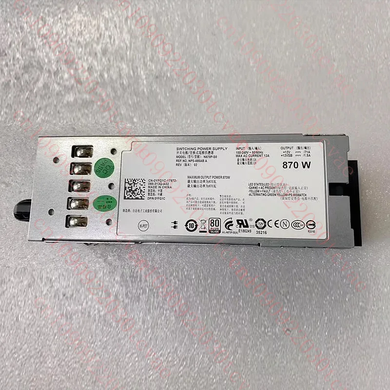 

N870P-S0 A870P-00 0YFG1C 870W 12V 71A Original For DELL R710 Server Power Supply NPS-885AB A YFG1C 7NVX8 07NVX8 High Quality
