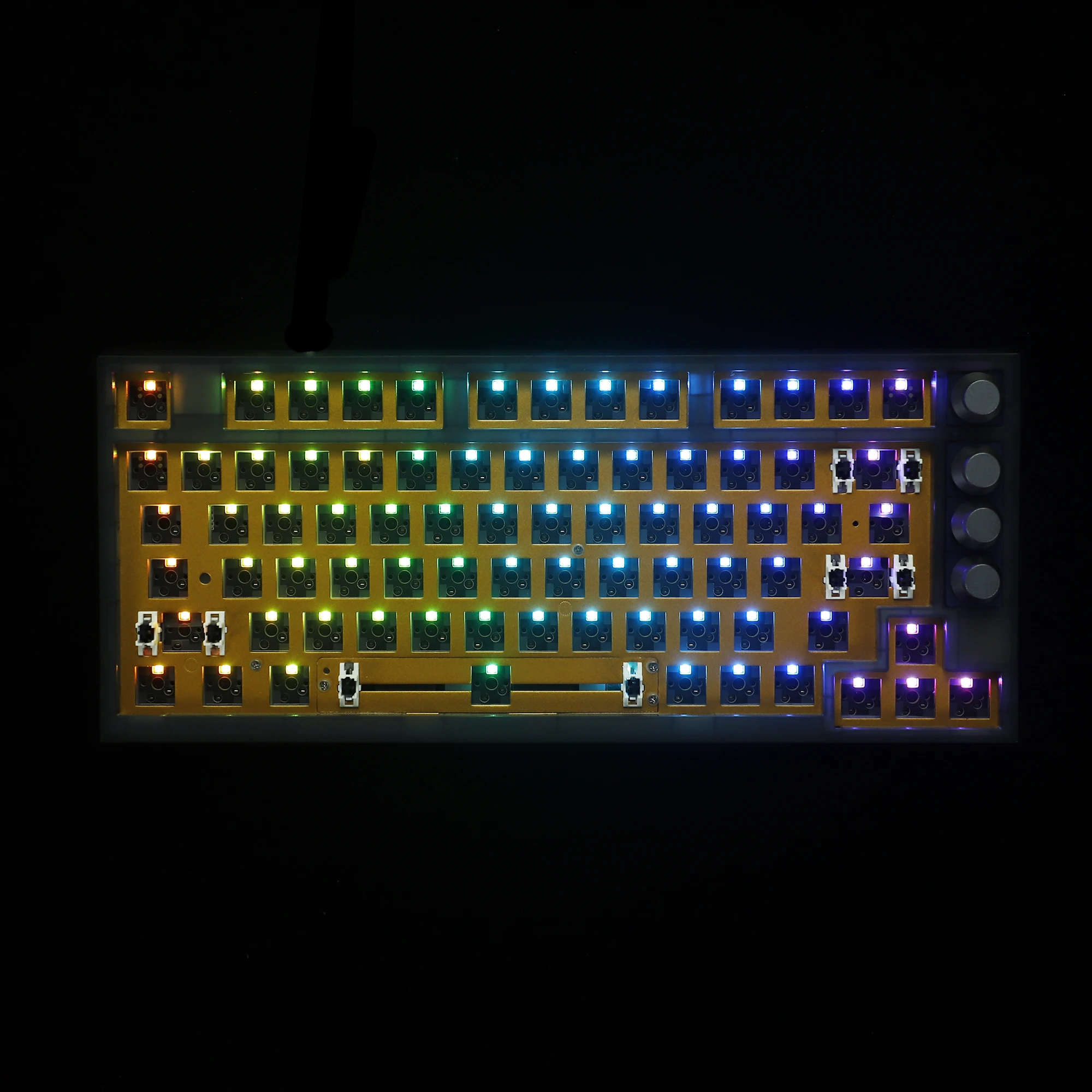 Imagem -04 - Teclado Mecânico com Fio Bluetooth Gk75 Hot Swappable Macro Triple-mode Botões Junta de Plástico Rgb 2.4g Barebones