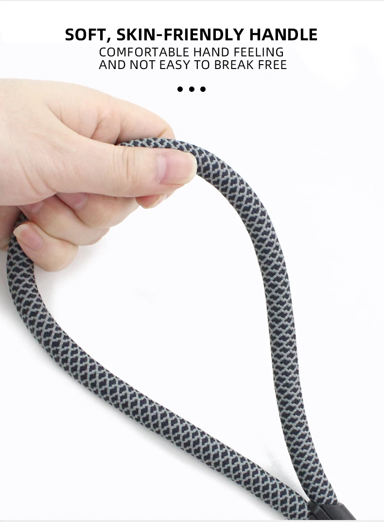 Haustier-Hunde-Boutique-Leinen für kleine, mittelgroße und große Hunde, einfaches graues Mesh-Muster, Nylonseil, geeignetes Hundehalsband und Geschirr – Detail 10