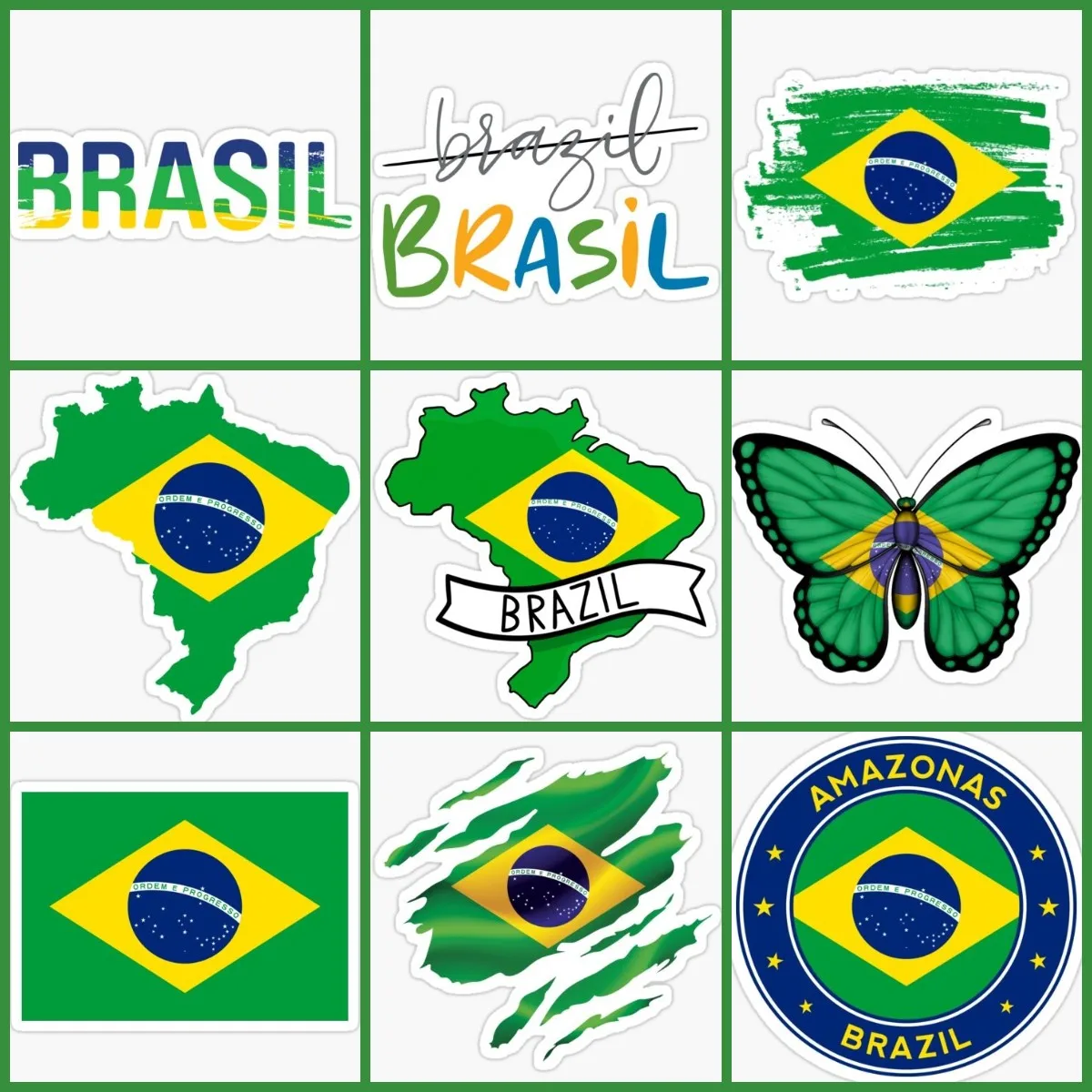 Creative Brazilian BR Flag Map Sticker Laptop Car Window Camper Wall Room Truck Glass Bicycle Door Van Moto Helmet Racing Decal