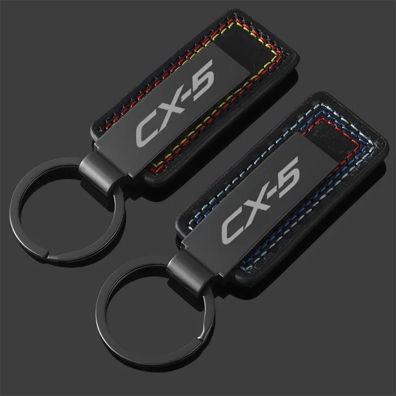 Leather Car Keychains Auto Key Chains Rings Pendant Accessories for Mazda CX5 CX-5 Axela 2 MX5 CX7 CX9 323 RX8 626 CX30 Bt50