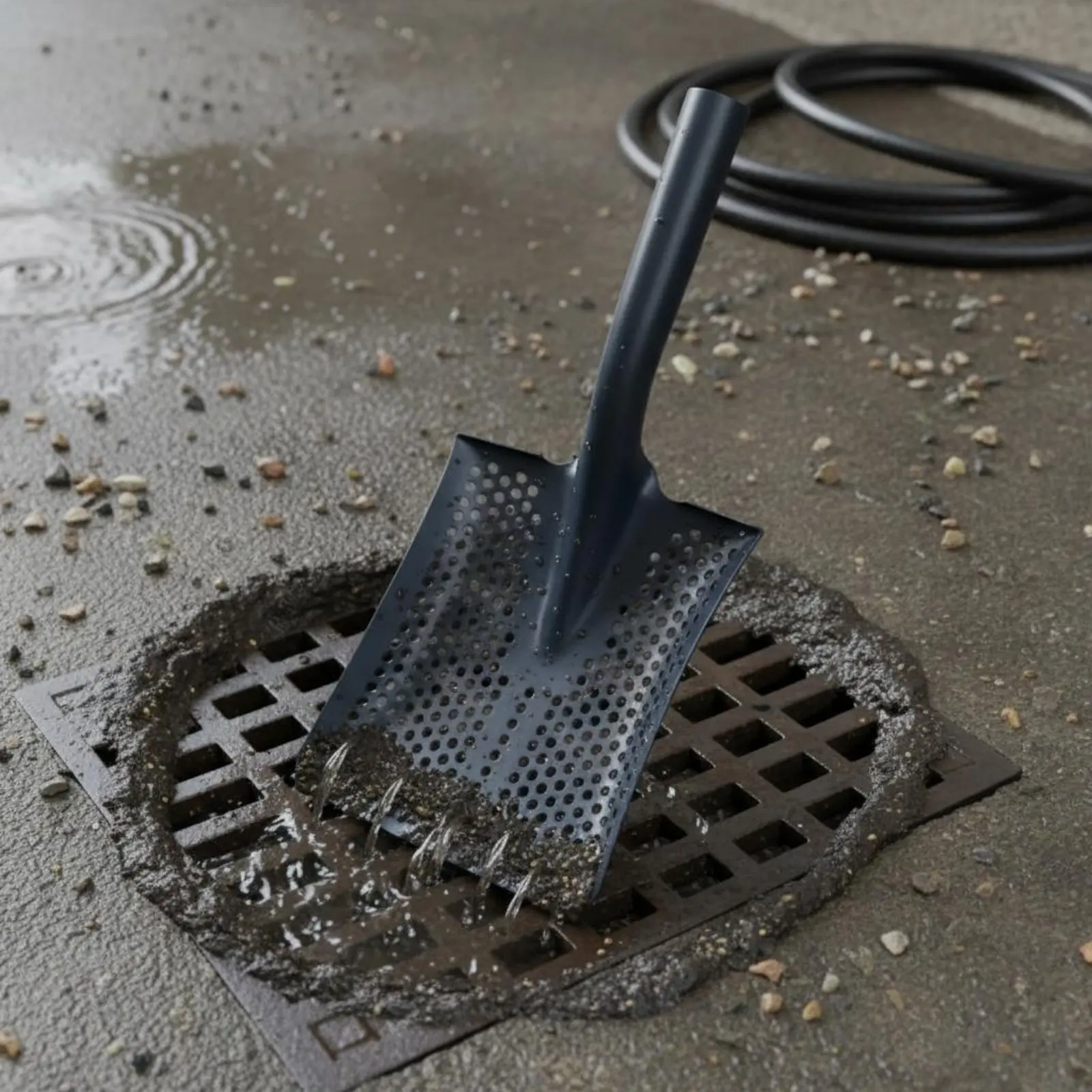 2 Pieces Hole Drain Shovel Manganese Steel Perforated Shovel Garden Tool Heavy Duty Easy to Penetrate Ground for Mud Clearing