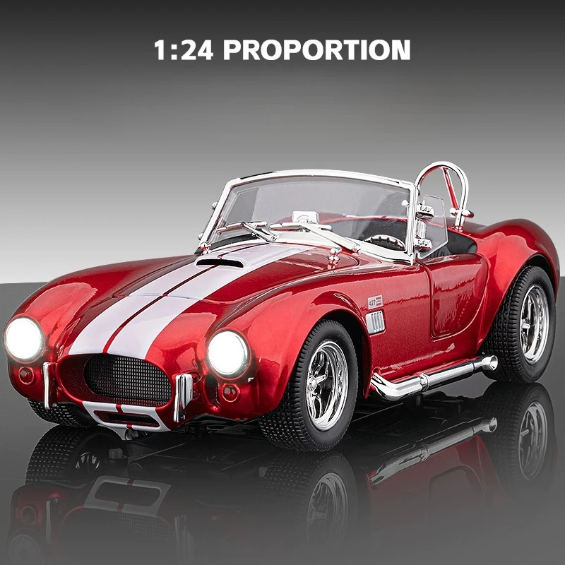 

1:24 Cobra 427 S/C Vintage Car Simulation Model Alloy Diecast Sound and Light Toys Children's Gifts Hobbies and Collections