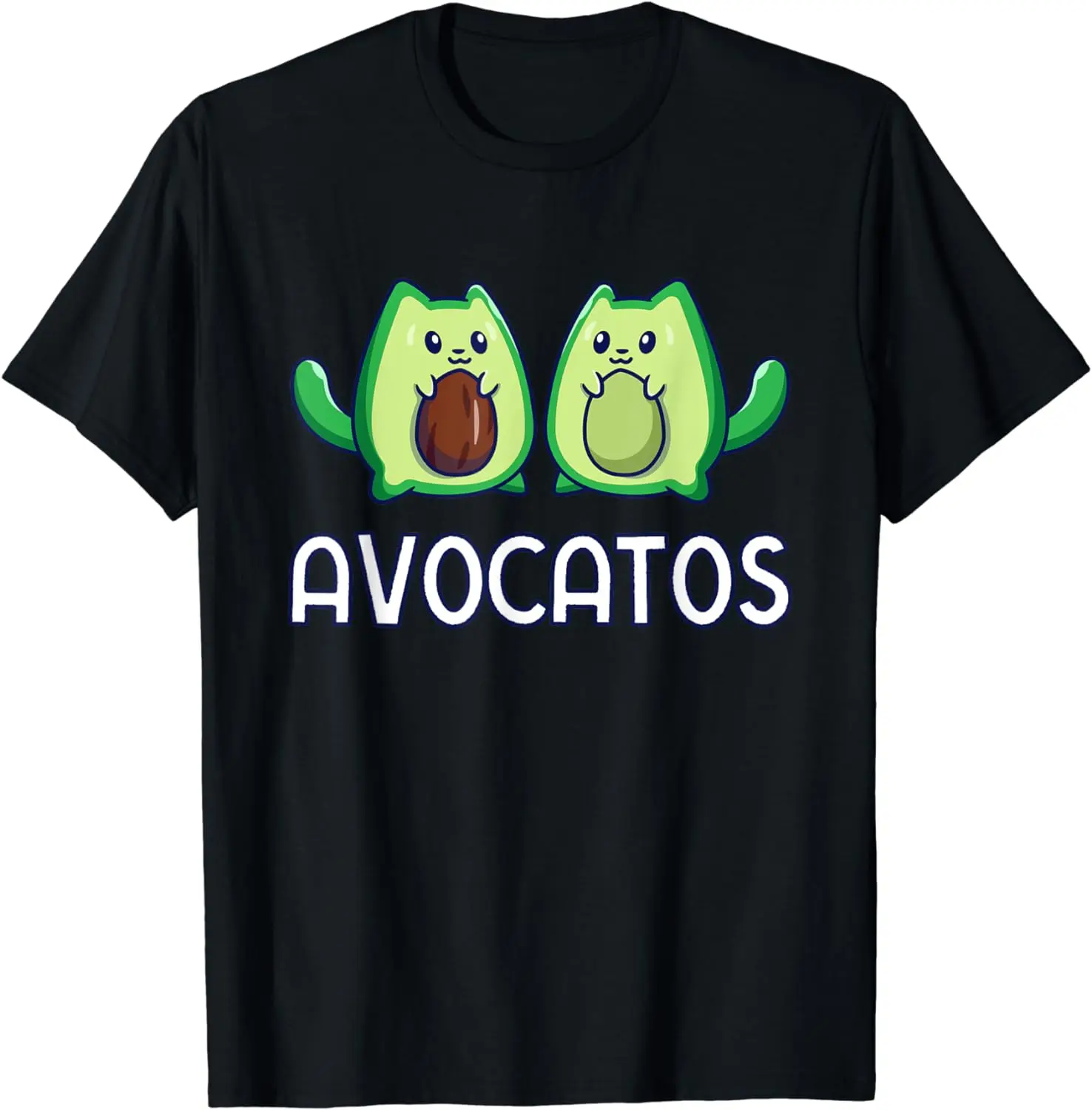 Avogato Avocado Cat Cat Vegan Cool and Breathable Looking T-shirt for Both Men and Women