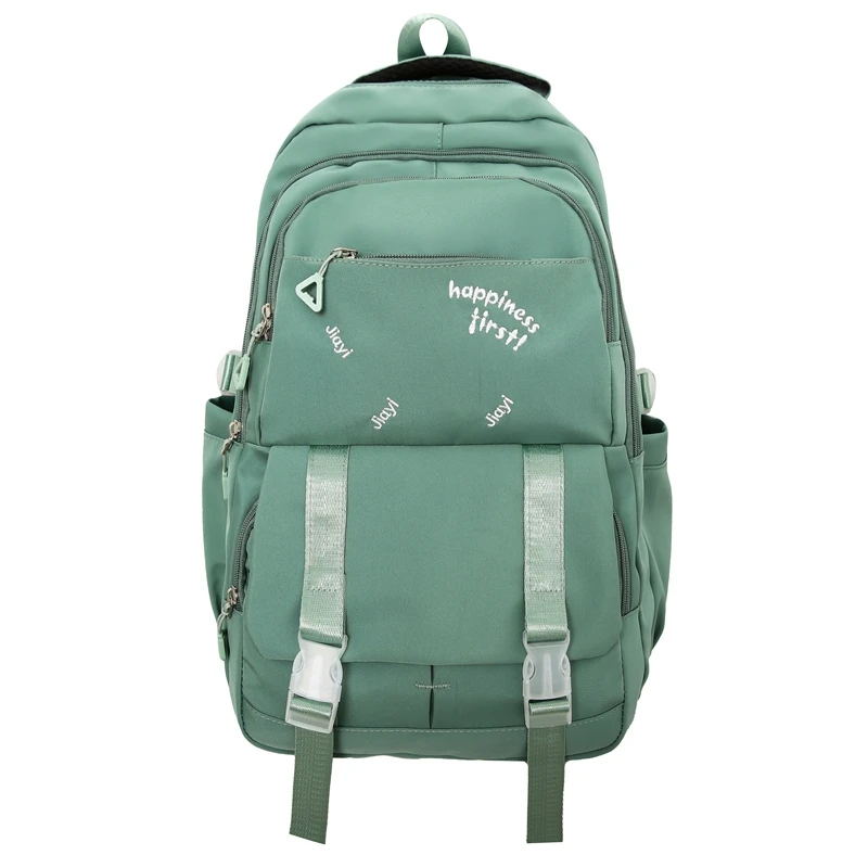 Große Kapazität Nylon Schult aschen 2024 hochwertige Rucksack Reiß verschluss Freizeit weichen Griff College-Stil einfarbige Taschen