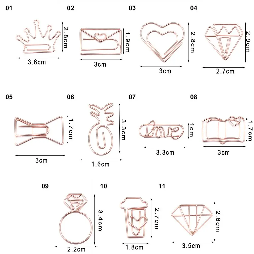 10 Stks/pak Leuke Cartoon Mini Paperclips Metalen Bindmiddel Clips Envelop Paperclips Office Bindtoebehoren