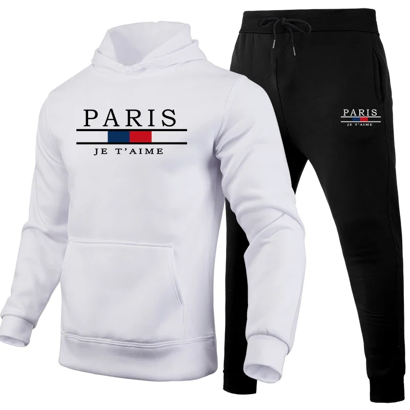 Mens Tracksuit Casual Printing Sweatshirt Sportswear Outdoors Fitness Sports Jogging Mens Clothing Single Piece Hoodies Pants