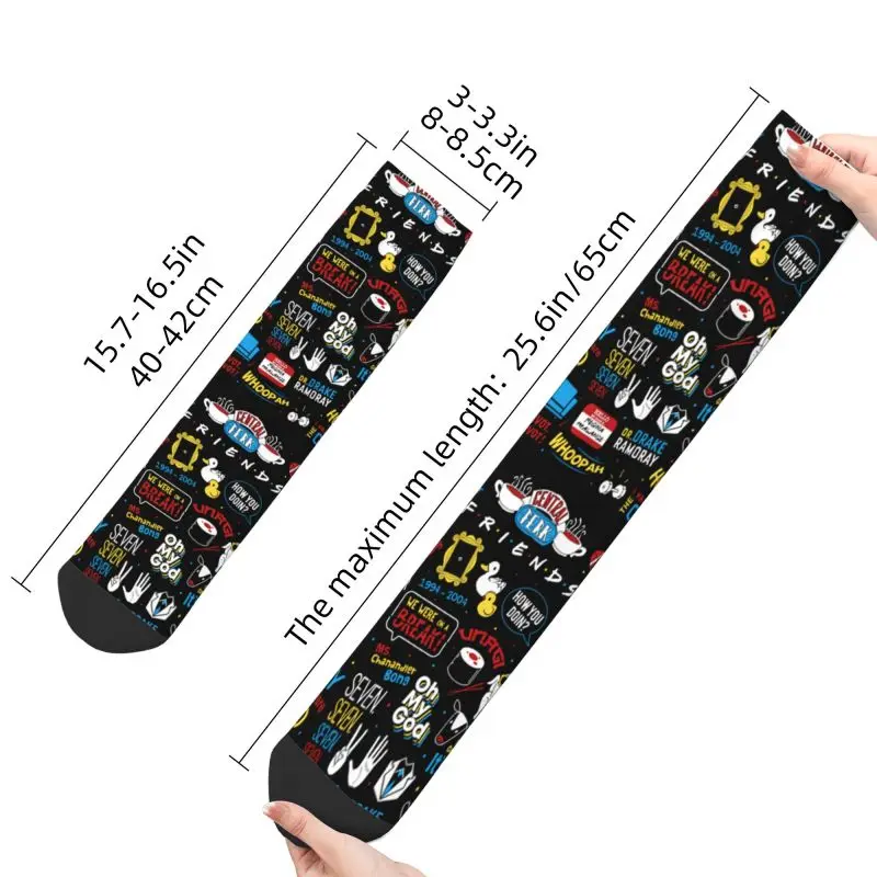 Friends-Chaussettes d'équipage de la série télévisée Symdockers pour hommes et femmes, chaussettes provoqué unisexes, printemps, été, automne, hiver, mignon