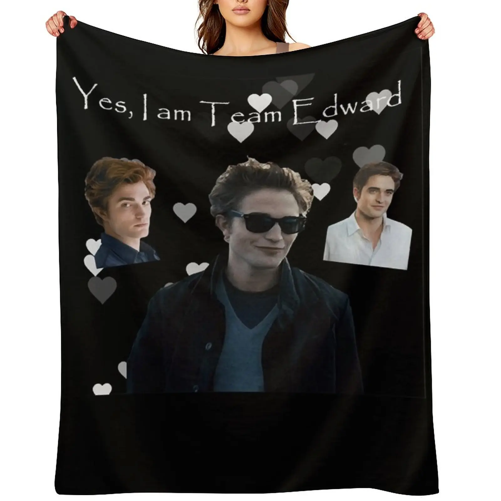 

Team Edward Meme Twilight Throw Blanket Polar Winter beds Stuffeds anime Blankets