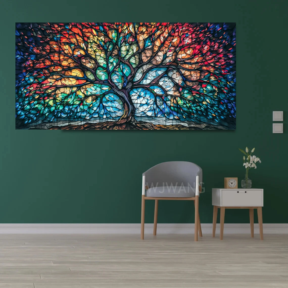 

Colorful Tree of Life Posters and Prints, Abstract Landscape Canvas Paintings, Wall Art Pictures for Living Room Home Decoration