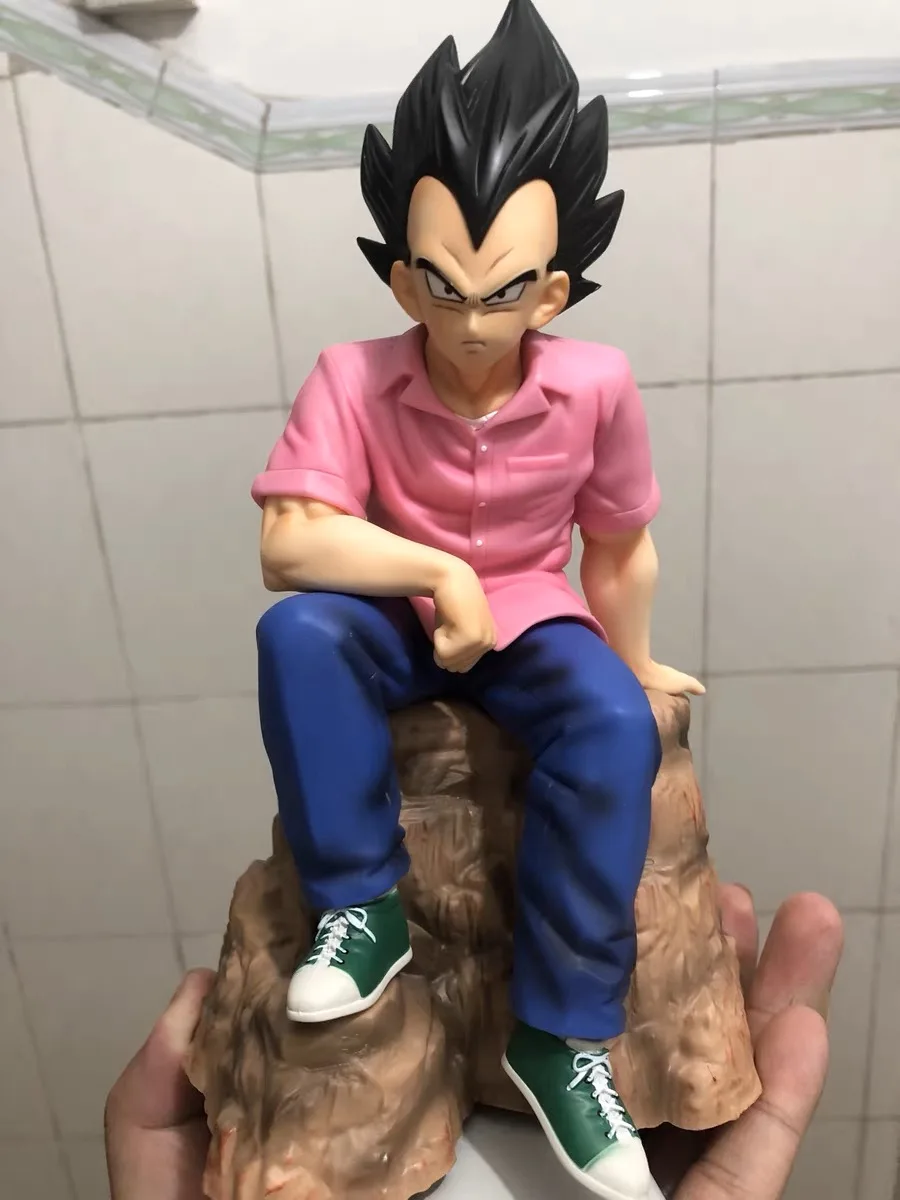 Dragon Ball 22cm figurka Vegeta Anime różowy swobodny styl Vegeta figurka kolekcja pcv posąg Ornament modele na prezent