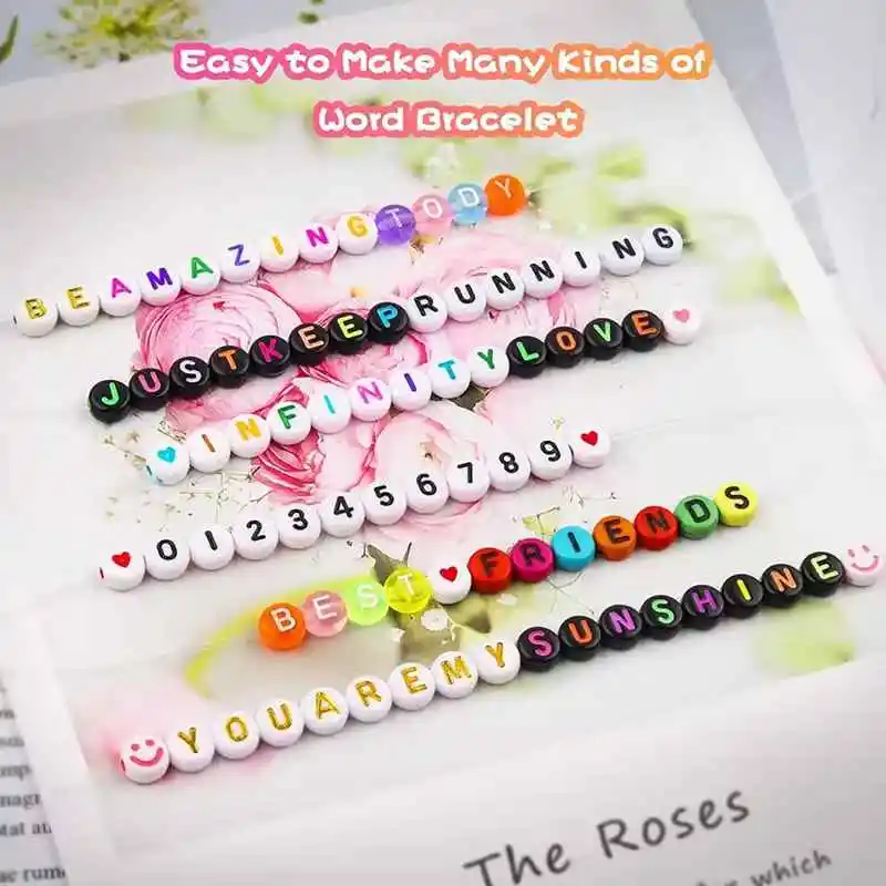 Alphabet letter beads 7x4mm, 9 estilos, redondo, acrílico, solto, espaçador, número, fazer jóias, acessórios diy, 1400 pçs/lote