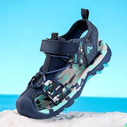 Outdoor Sport Children Anti-Bump Closed Toe Sandals Fashion Breathable Mesh Shoe Boy's Casual Anti Slip Beach Sandails