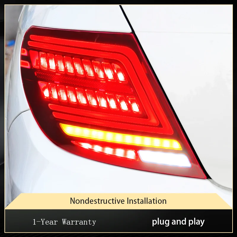 Tail Light For Benz Class C180 C200 W204 2007-2014 New Upgrade Dynamic Rear Lamp LED Lights Car Taillights DRL Brake Accessories