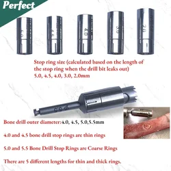 Dental Implant Bone Extraction Ring Drill with Stop Ring Depth Controllable Hollow Bone Extraction Drill Circular Drilling Tool