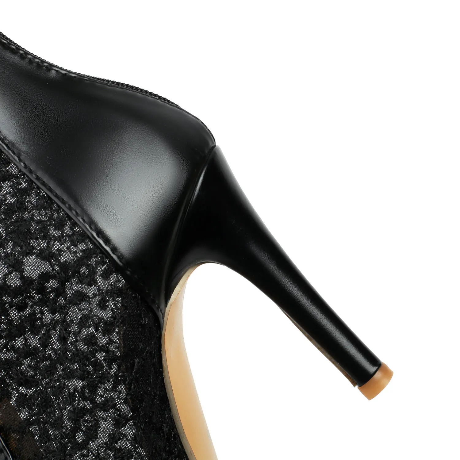 Women Summer Mesh Boots Elegant Peep Toe Lace Ankle Dance Booties Back Zipper Wedding Shoes for Latin Jazz Stiletto High Heels