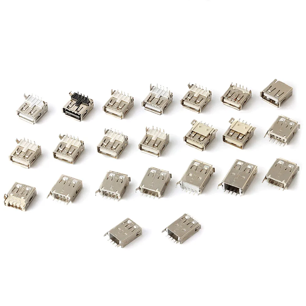 1-5pcs USB Type A Standard Port Female Solder Jacks Connector PCB Socket Type B 90 Degree Horizontal Straight Insertion Patch