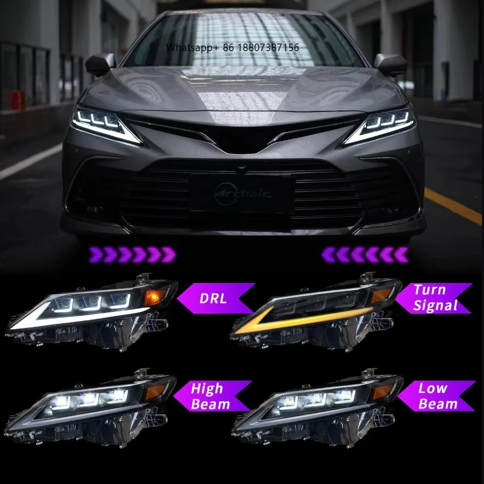 

Archaic Full LED Headlights for Front Lamp 2018-2023 Plug&Play Sequential Signal 3 Projectors DRL 6000K for for