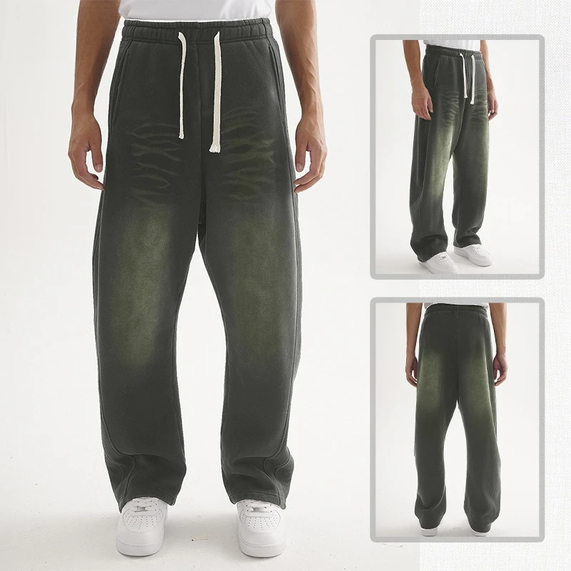 

Men's Casual Pants with 50% Cotton - Loose Fit & Vintage Washed Design for Comfort