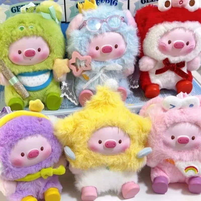 Geegee porco contagem regressiva para desejos série caixa cega porco figura de ação pingentes caixa mistério boneca crianças aniversário feriado brinquedos presentes