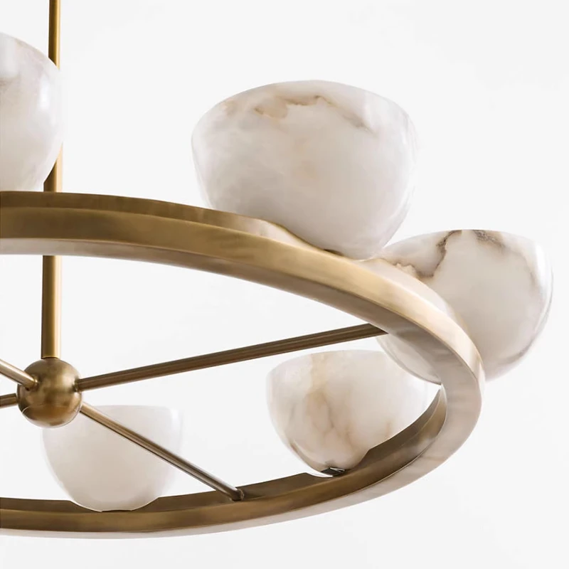Popular Style Light Luxury Natural Spanish Marble Pendant Lamp Creative Living Room Bedroom Villa Model Room Highend Lighting