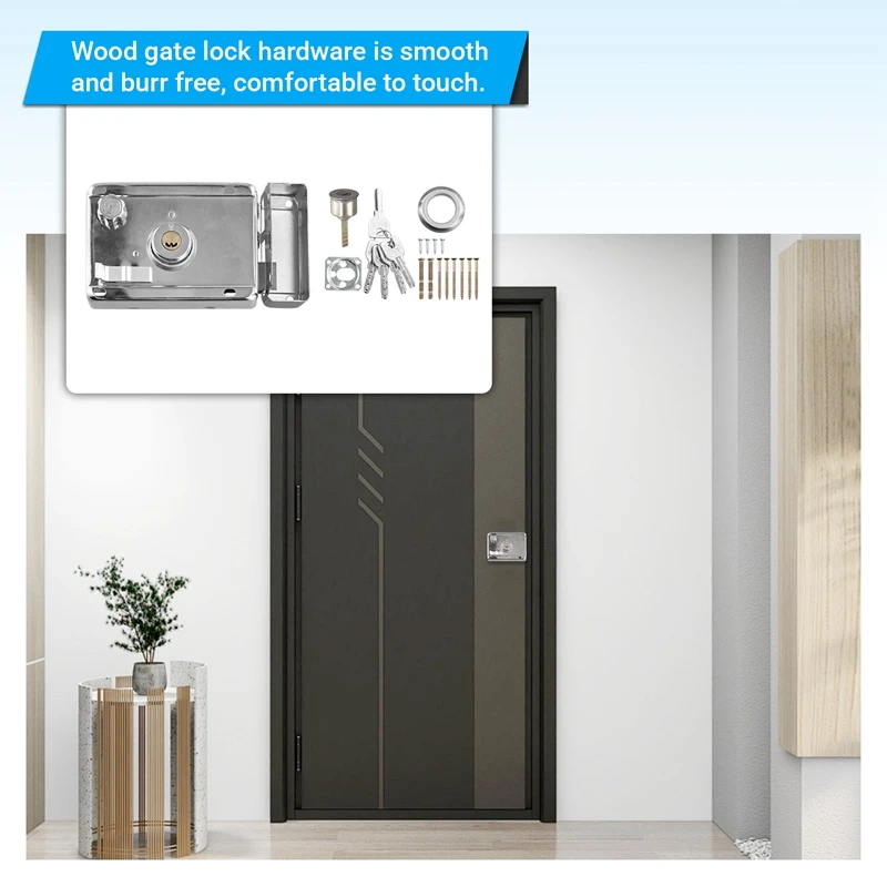 Exterior Door Locks Security Anti-Theft Lock Multiple Insurance Lock Wood Gate Lock Hardware Indoor Dormitory