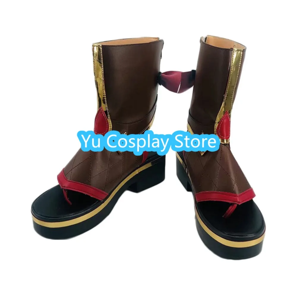Yu-zapatos de Cosplay Genshin Impact Kuki Shinobu, zapatos de Cosplay de Anime, botas, accesorios de disfraces de Halloween