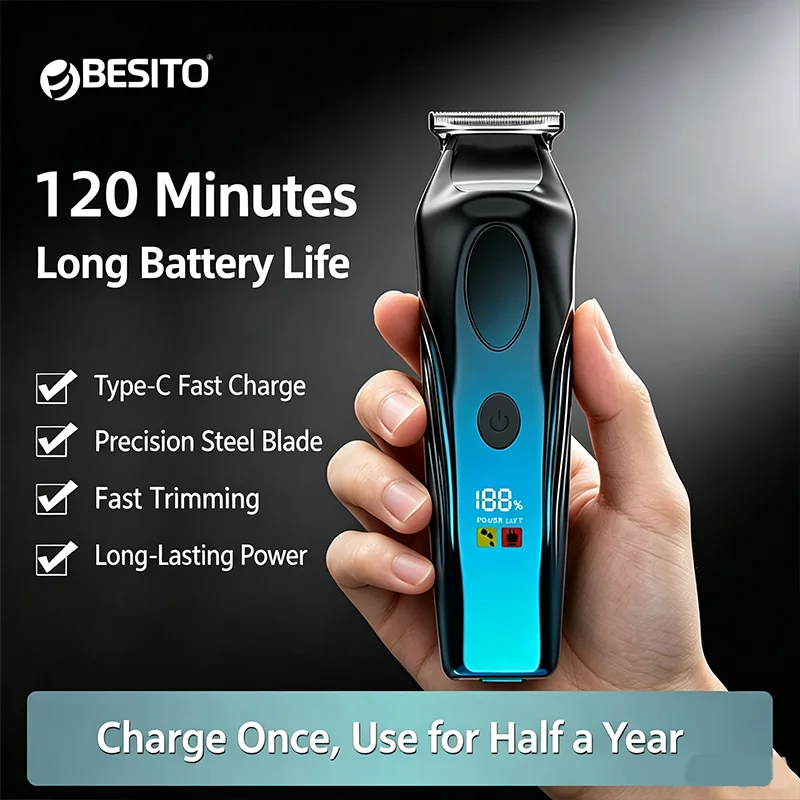 Hair cutting, shaving head, high-power hair cutting, electric push, hair cutting, titanium alloy blade, men's pusher